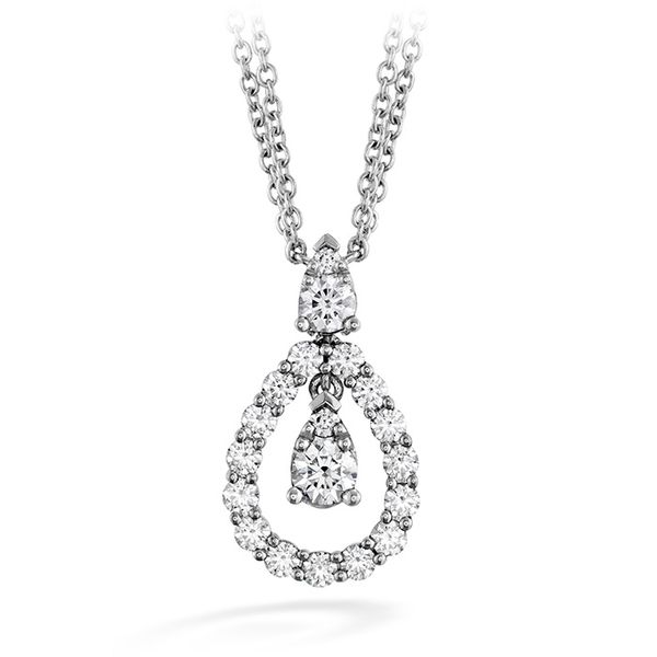 0.8 ctw. Aerial Diamond Drop Necklace in 18K White Gold Romm Diamonds Brockton, MA