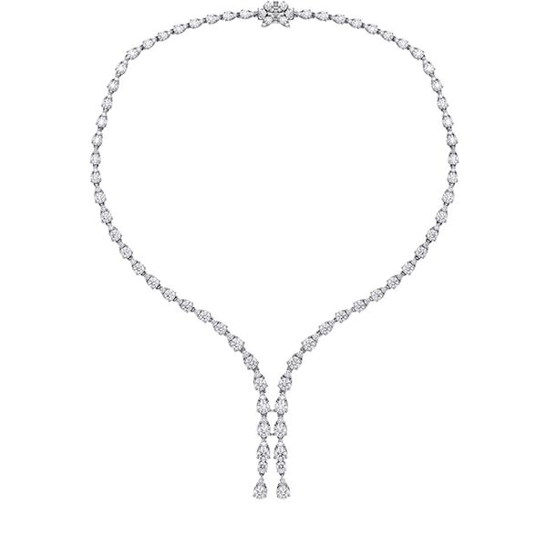 22 ctw. Aerial Teardrop Drop Necklace in 18K White Gold Image 2 Sanders Diamond Jewelers Pasadena, MD