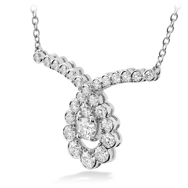 0.8 ctw. Aerial Regal Scroll Drop Necklace in 18K White Gold Image 2 Sanders Diamond Jewelers Pasadena, MD