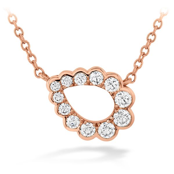 0.3 ctw. Aerial Regal Scroll Teardrop Necklace in 18K Rose Gold Sanders Diamond Jewelers Pasadena, MD