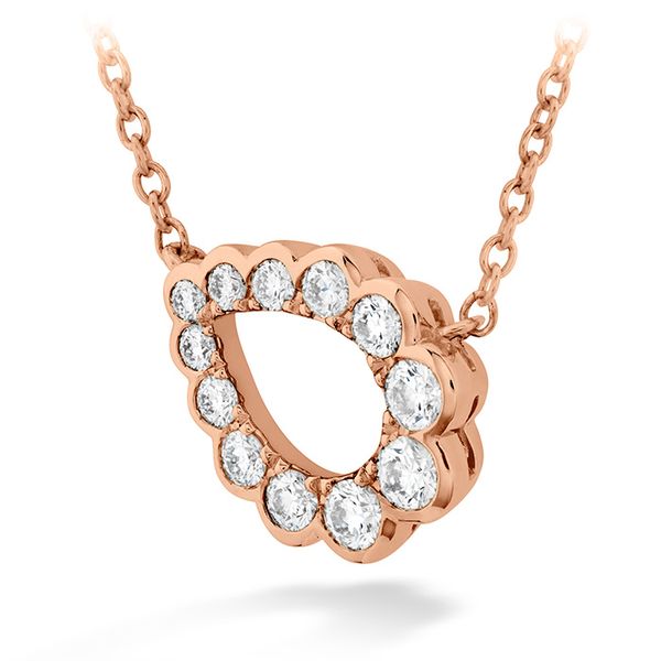 0.3 ctw. Aerial Regal Scroll Teardrop Necklace in 18K Rose Gold Image 2 Sanders Diamond Jewelers Pasadena, MD