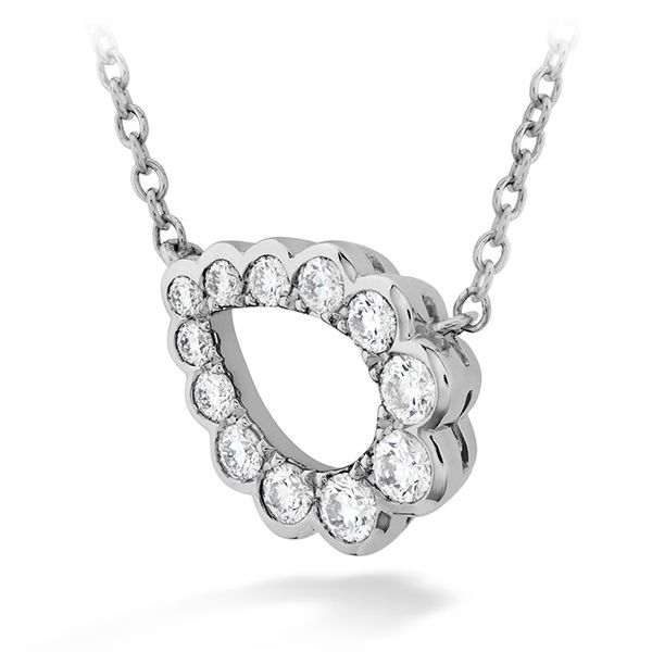 0.3 ctw. Aerial Regal Scroll Teardrop Necklace in 18K White Gold Image 2 Sanders Diamond Jewelers Pasadena, MD