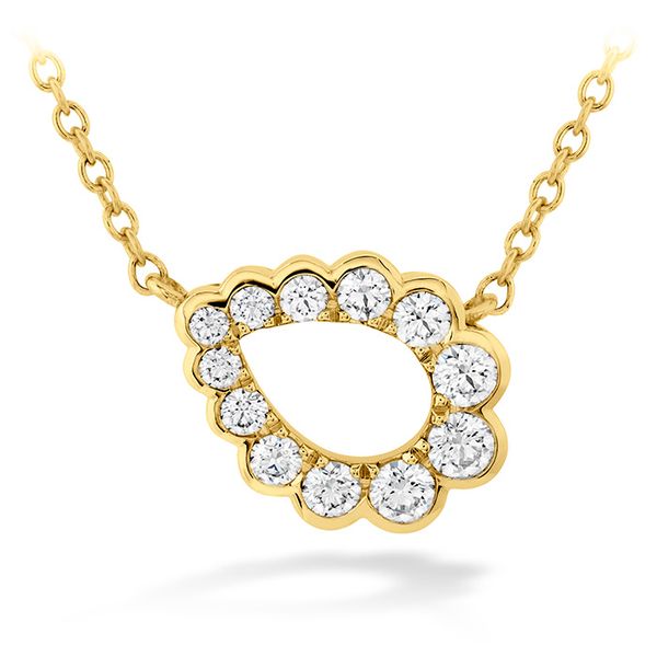 0.3 ctw. Aerial Regal Scroll Teardrop Necklace in 18K Yellow Gold Sanders Diamond Jewelers Pasadena, MD