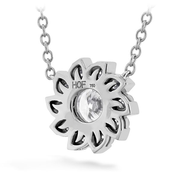 0.9 ctw. Aerial Sol Halo Necklace in 18K White Gold Image 3 Becky Beauchine Kulka Diamonds and Fine Jewelry Okemos, MI