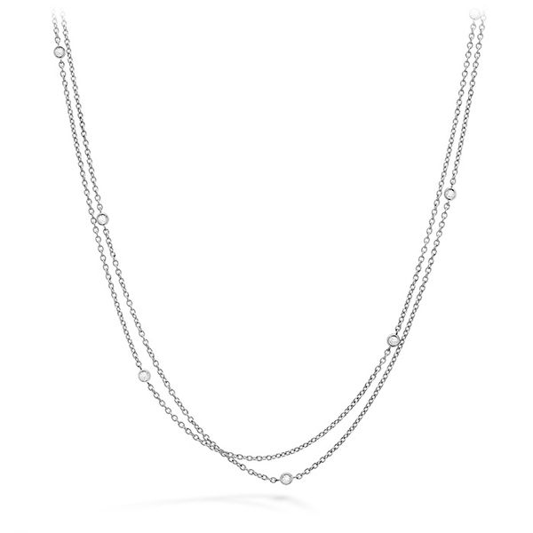 0.1 ctw. HOF Double Chain Bezel Necklace in 18K Rose Gold Romm Diamonds Brockton, MA