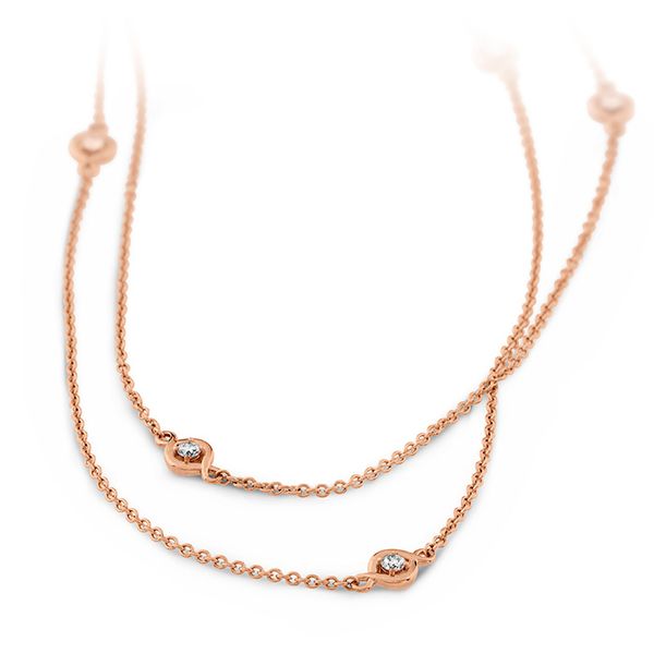 Necklaces - 0.58 ctw. Optima Station Necklace in 18K Rose Gold - image #2