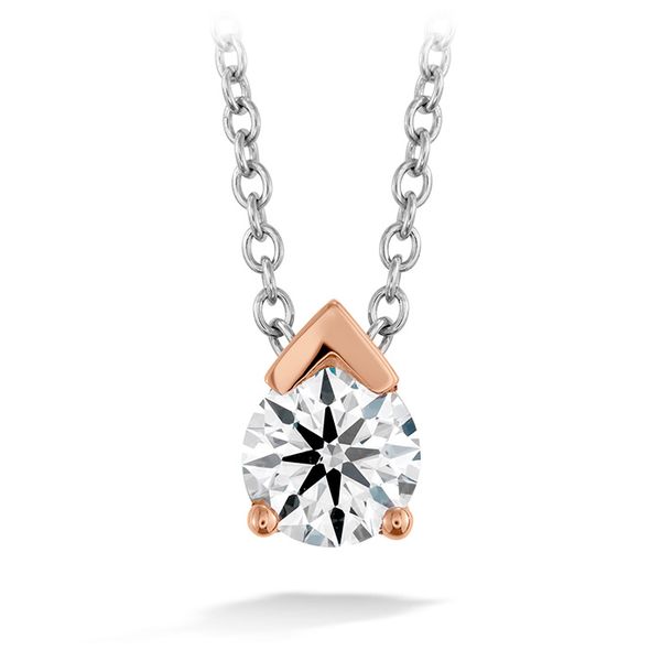 0.1 ctw. Aerial Single Diamond Pendant in 18K Rose Gold Sanders Diamond Jewelers Pasadena, MD