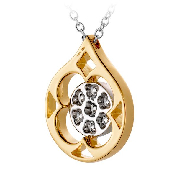 0.33 ctw. Copley Pave Pendant Necklace in 18K Yellow Gold w/Platinum Image 3 Sanders Diamond Jewelers Pasadena, MD