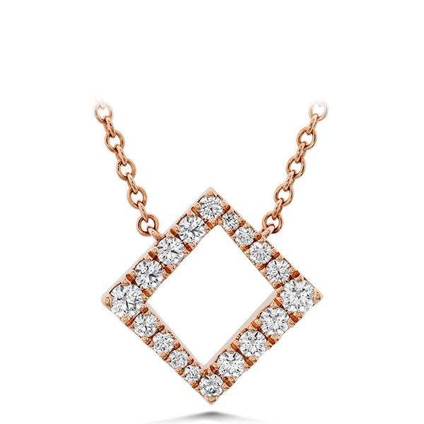 0.28 ctw. Charmed Square Pendant in 18K Rose Gold Sanders Diamond Jewelers Pasadena, MD