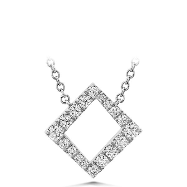 0.28 ctw. Charmed Square Pendant in 18K White Gold Romm Diamonds Brockton, MA