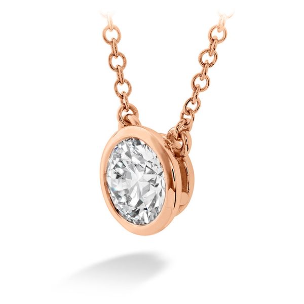 0.1 ctw. HOF Classic Bezel Solitaire Pendant in 18K Rose Gold Image 2 Galloway and Moseley, Inc. Sumter, SC