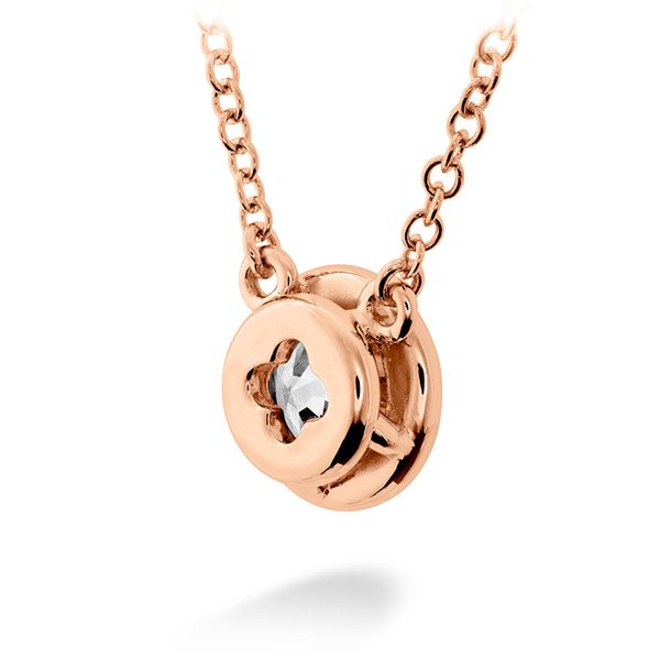 0.1 ctw. HOF Classic Bezel Solitaire Pendant in 18K Rose Gold Image 3 Galloway and Moseley, Inc. Sumter, SC