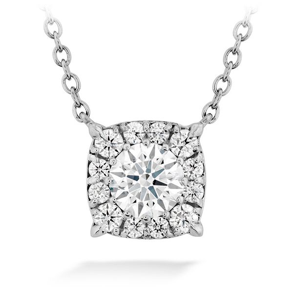 0.55 ctw. HOF Custom Halo Diamond Pendant in 18K White Gold Galloway and Moseley, Inc. Sumter, SC
