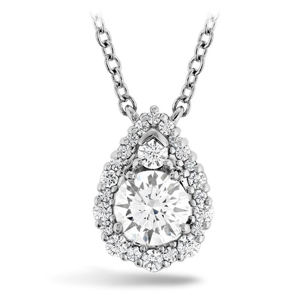 0.55 ctw. HOF Teardrop halo Pendant in 18K White Gold Galloway and Moseley, Inc. Sumter, SC