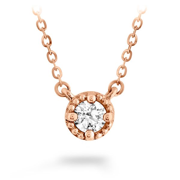 0.33 ctw. Liliana Milgrain Single Diamond Pendant in 18K Rose Gold Valentine's Fine Jewelry Dallas, PA