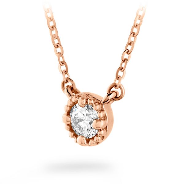 0.33 ctw. Liliana Milgrain Single Diamond Pendant in 18K Rose Gold Image 2 Valentine's Fine Jewelry Dallas, PA