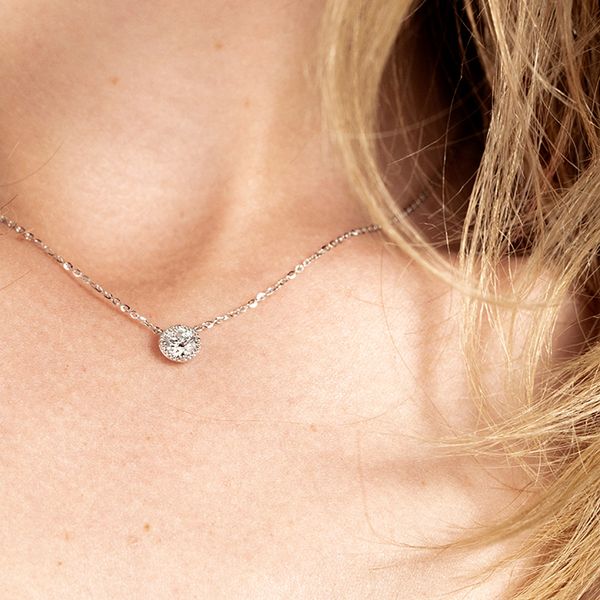 0.33 ctw. Liliana Milgrain Single Diamond Pendant in 18K Rose Gold Image 3 Valentine's Fine Jewelry Dallas, PA