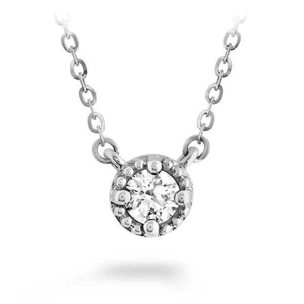 0.33 ctw. Liliana Milgrain Single Diamond Pendant in 18K White Gold Valentine's Fine Jewelry Dallas, PA