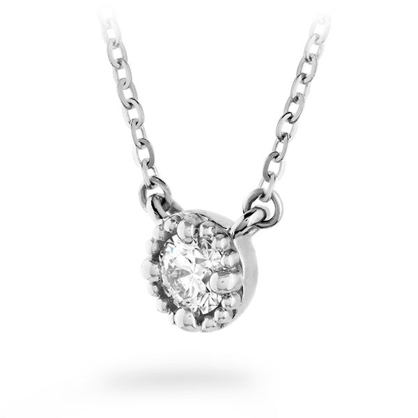 0.55 ctw. Liliana Milgrain Single Diamond Pendant in 18K White Gold Image 2 Valentine's Fine Jewelry Dallas, PA