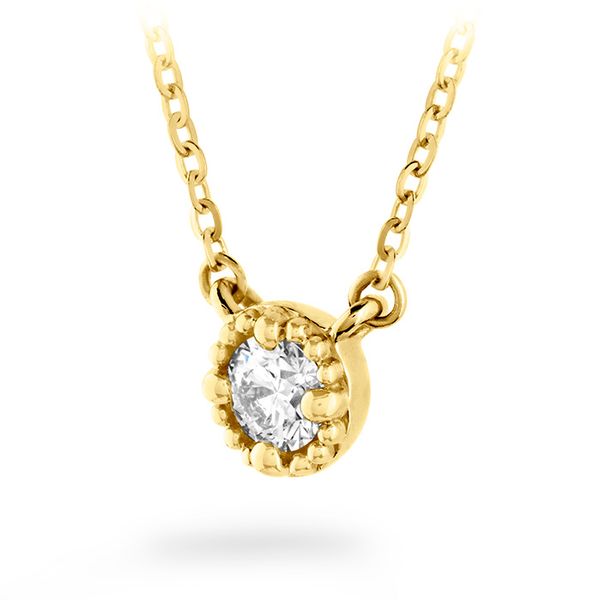0.55 ctw. Liliana Milgrain Single Diamond Pendant in 18K Yellow Gold Image 2 Romm Diamonds Brockton, MA