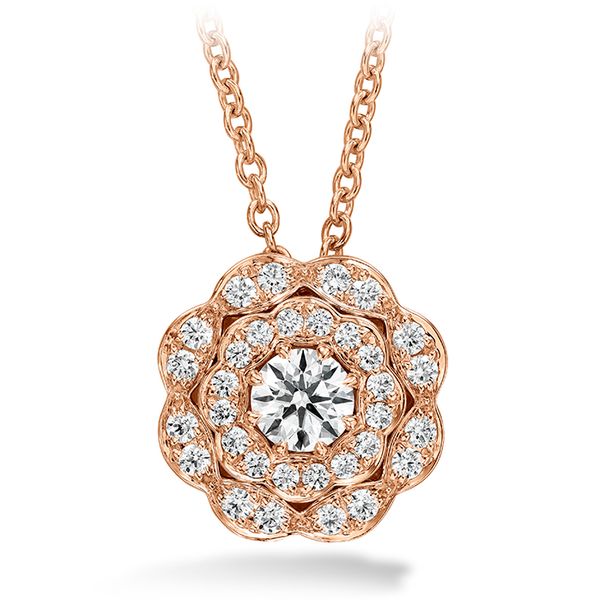 0.35 ctw. Lorelei Double Halo Diamond Pendant in 18K Rose Gold Valentine's Fine Jewelry Dallas, PA