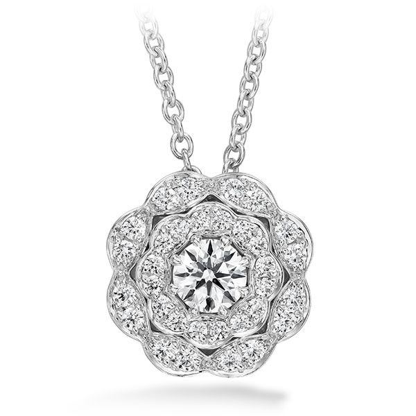 0.35 ctw. Lorelei Double Halo Diamond Pendant in 18K White Gold Valentine's Fine Jewelry Dallas, PA