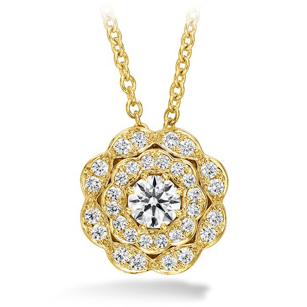 0.35 ctw. Lorelei Double Halo Diamond Pendant in 18K Yellow Gold Valentine's Fine Jewelry Dallas, PA