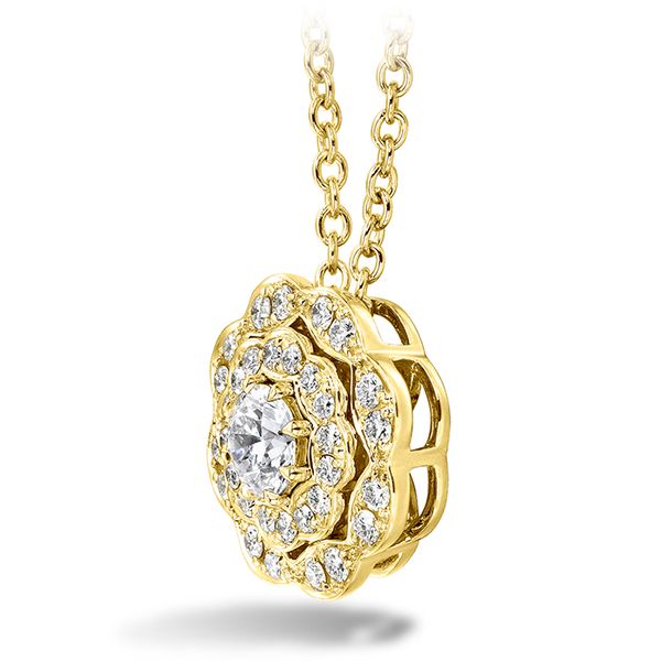 0.35 ctw. Lorelei Double Halo Diamond Pendant in 18K Yellow Gold Image 2 Becky Beauchine Kulka Diamonds and Fine Jewelry Okemos, MI
