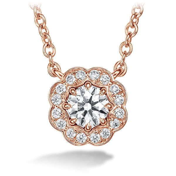0.25 ctw. Lorelei Diamond Halo Pendant in 18K Rose Gold Valentine's Fine Jewelry Dallas, PA