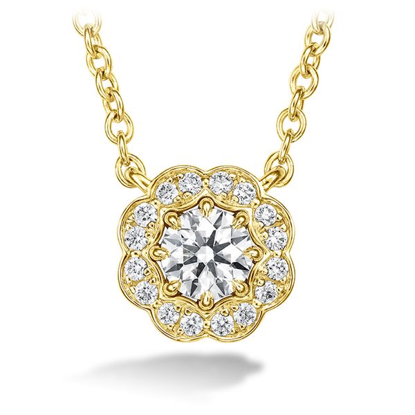 0.25 ctw. Lorelei Diamond Halo Pendant in 18K Yellow Gold Valentine's Fine Jewelry Dallas, PA