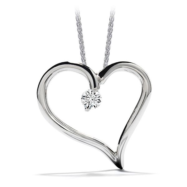 0.12 ctw. Amorous Heart Pendant Necklace in 18K White & Yellow Gold Romm Diamonds Brockton, MA