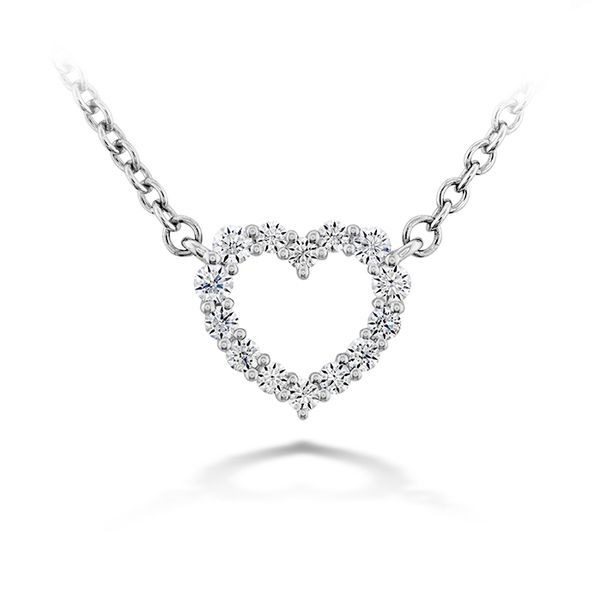 0.11 ctw. Signature Heart Pendant - Small in 18K White Gold Galloway and Moseley, Inc. Sumter, SC
