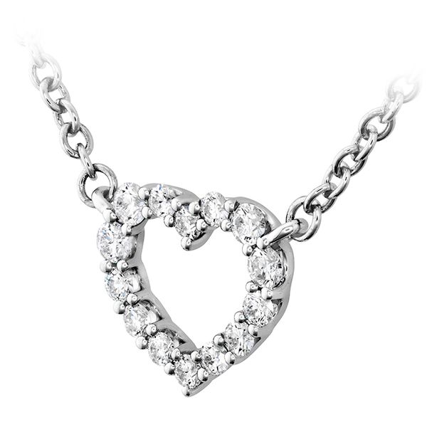 0.11 ctw. Signature Heart Pendant - Small in 18K White Gold Image 2 Romm Diamonds Brockton, MA