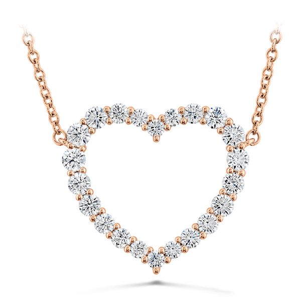 0.67 ctw. Signature Heart Pendant - Large in 18K Rose Gold Romm Diamonds Brockton, MA