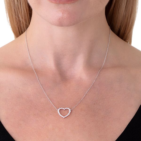 0.67 ctw. Signature Heart Pendant - Large in 18K White Gold Image 3 Becky Beauchine Kulka Diamonds and Fine Jewelry Okemos, MI