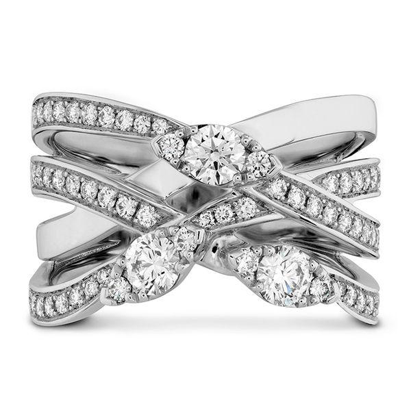 Engagement Rings - 0.85 ctw. Aerial Diamond Right Hand Ring in 18K White Gold