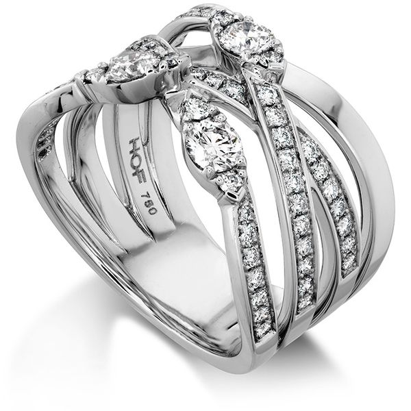 Engagement Rings - 0.85 ctw. Aerial Diamond Right Hand Ring in 18K White Gold - image 2