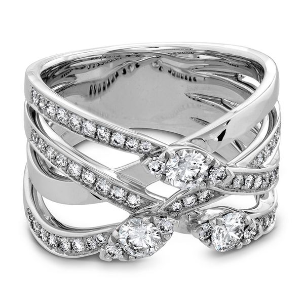Engagement Rings - 0.85 ctw. Aerial Diamond Right Hand Ring in 18K White Gold - image 3