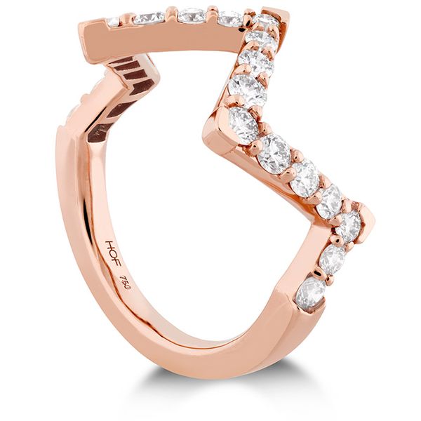 Engagement Rings - 0.7 ctw. Triplicity Pointed Diamond Ring in 18K Rose Gold - image #2