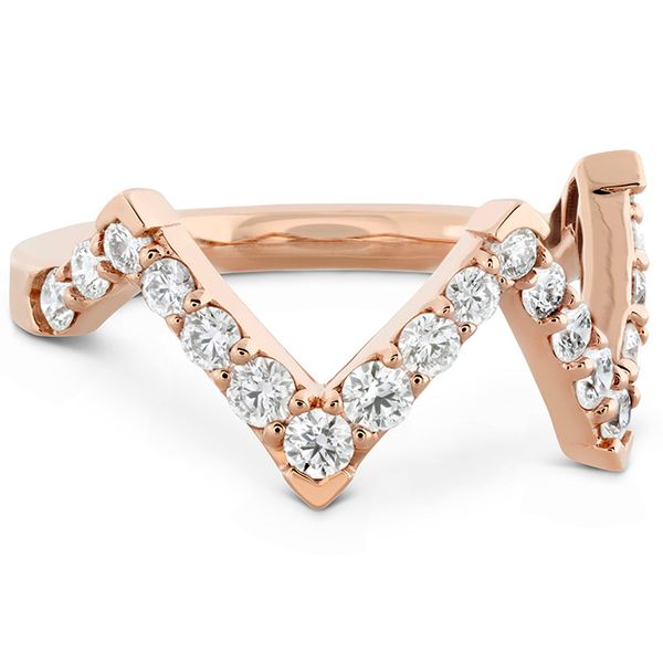 Engagement Rings - 0.7 ctw. Triplicity Pointed Diamond Ring in 18K Rose Gold - image #3