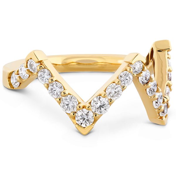 Engagement Rings - 0.7 ctw. Triplicity Pointed Diamond Ring in 18K Yellow Gold - image #3