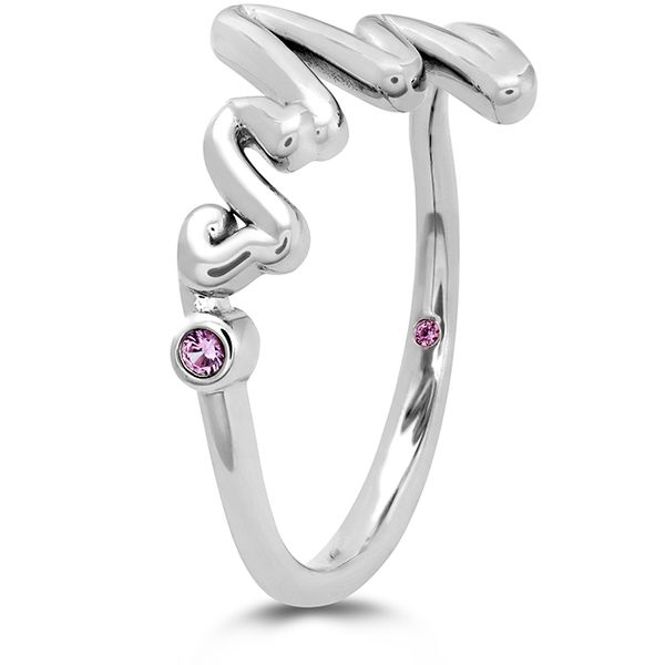 Love Code - Mrs Code Band with Sapphires in 18K White Gold Image 2 Valentine's Fine Jewelry Dallas, PA