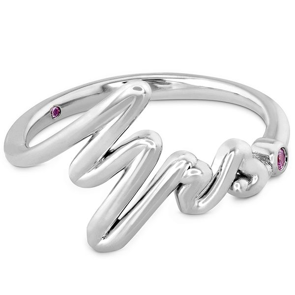 Love Code - Mrs Code Band with Sapphires in 18K White Gold Image 3 Valentine's Fine Jewelry Dallas, PA