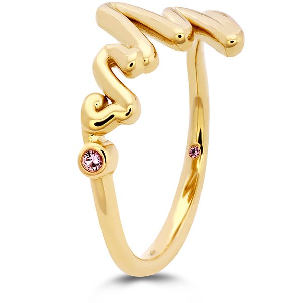 Love Code - Mrs Code Band with Sapphires in 18K Yellow Gold Image 2 Valentine's Fine Jewelry Dallas, PA