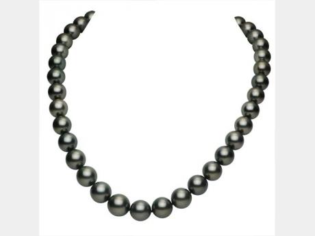 14KT White Gold Tahitian Pearl Necklace Gaines Jewelry Flint, MI