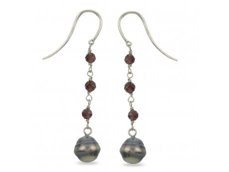 sterling silver tahitian pearl earrings