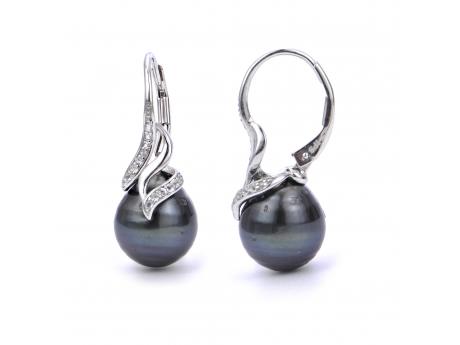 sterling silver tahitian pearl earrings