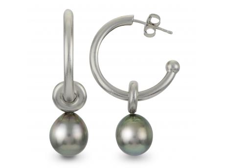 Sterling Silver Tahitian Pearl Earring Wesche Jewelers Melbourne, FL