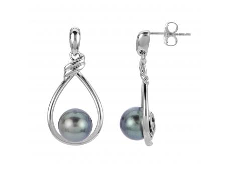 Sterling Silver Tahitian Pearl Earring Towne & Country Jewelers Westborough, MA
