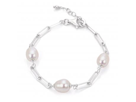 Freshwater Pearl and Paperclip Chain Bracelet Diamonds Direct St. Petersburg, FL